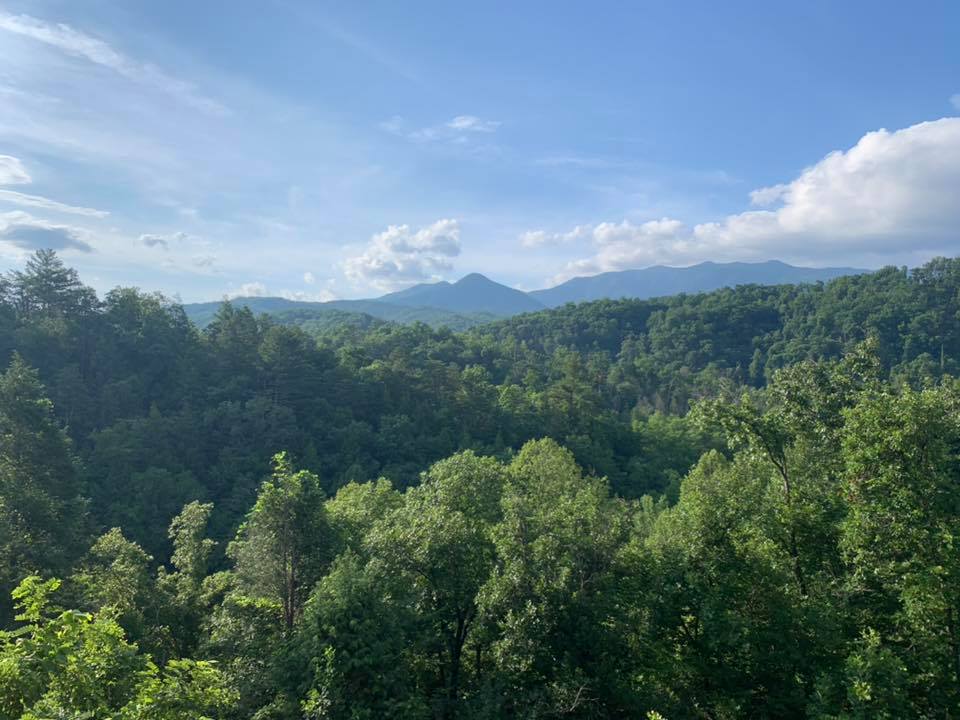 View from Cypress Lodge cabin of the Smoky Mountains