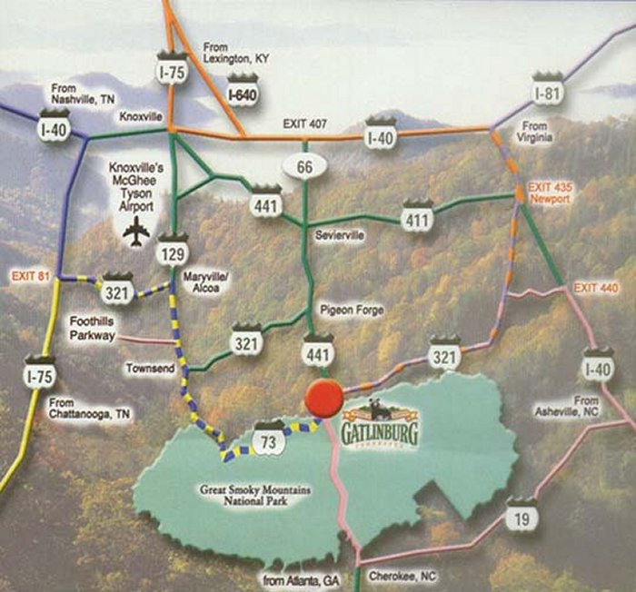 Closest Airport for Gatlinburg, TN is McGhee Tyson