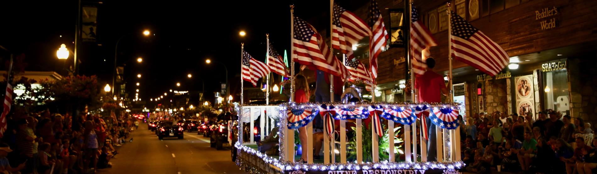 Downtown Gatlinburg Midnight 4th of July Parade