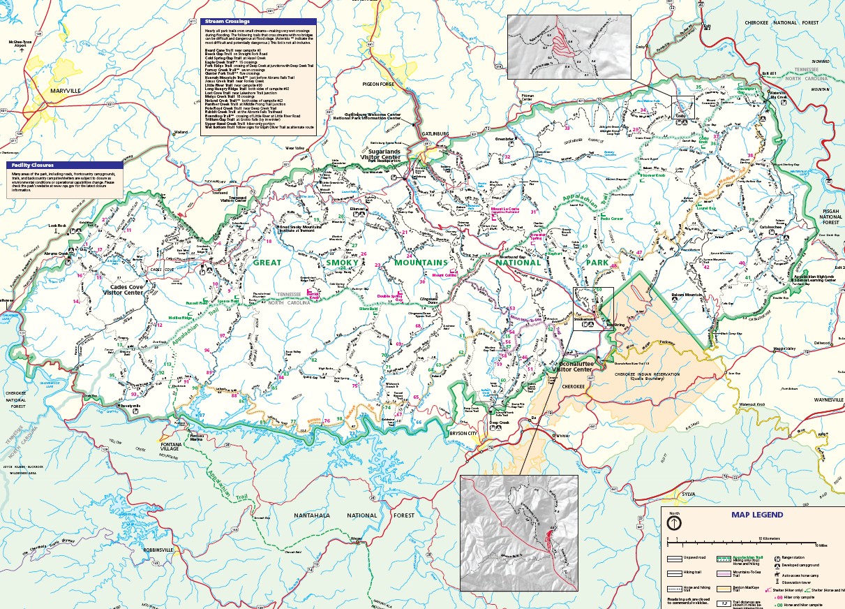 Map of Trails image courtesy of Great Smoky Mountains National Park